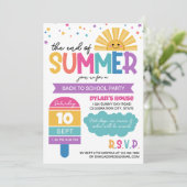 Invitation Fête de fin d'été de rentrée des classes pour fill (Debout devant)