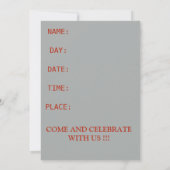 INVITATION FÊTE DE FIN D'ÉTUDES (Dos)