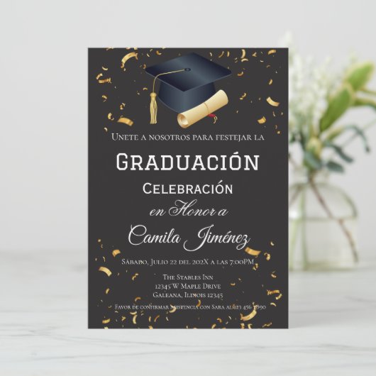 Invitation Fête de fin d'études  (Debout devant)