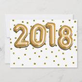 Invitation FÊTE DE FIN D'ÉTUDES 2018 Ballons dorés avec confe (Dos)