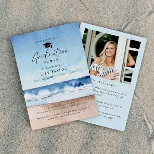 Invitation Fête de fin d'études à la plage océane