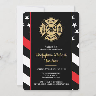 Invitation Fête de fin d'études à l'académie des pompiers