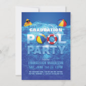 Invitation Fête de fin d'études au bord de la piscine (Devant)