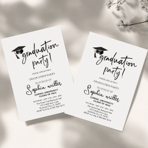 Invitation Fête de fin d'études au lycée avec une simple casq