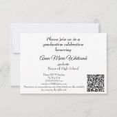 Invitation Fête de fin d'études au lycée Minimaliste (Dos)