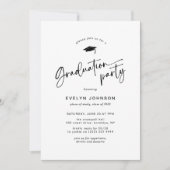 Invitation Fête de fin d'études au script minimal (Devant)