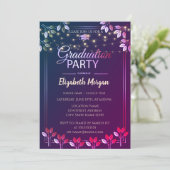Invitation Fête de fin d'études aux feuilles d'arbre élégante (Debout devant)