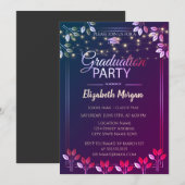 Invitation Fête de fin d'études aux feuilles d'arbre élégante (Devant / Derrière)