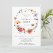 Invitation Fête de fin d'études aux fleurs sauvages (Debout devant)