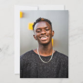 Invitation Fête de fin d'études avec écriture simple moderne  (Dos)