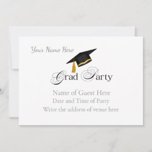 Invitation Fête de fin d'études avec nom personnalisé et anné