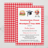 Invitation Fête de fin d'études & BBQ Party Fun de jeux de mo (Devant / Derrière)