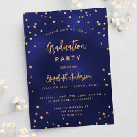 Fête de fin d'études bleu marine étoiles dorées
