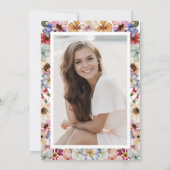 Invitation Fête de fin d'études Bohème aux fleurs sauvages (Dos)