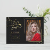 Invitation Fête de fin d'études chic Save The Date Photo pail (Debout devant)