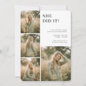 Invitation Fête de fin d'études Collage PhotoPop Moderne (Dos)