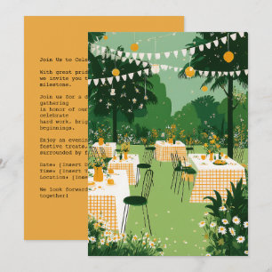 Invitation Fête de fin d'études dans un jardin ensoleillé