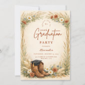 Invitation Fête de fin d'études de Cowgirl Rustique (Devant)