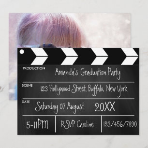 Invitation Fête de fin d'études de film Hollywood Tableau Pho