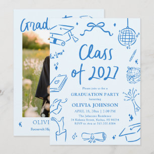 Invitation Fête de fin d'études de la promotion 2027 dessinée