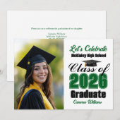 Invitation Fête de fin d'études de la promotion verte 2026 (Devant / Derrière)