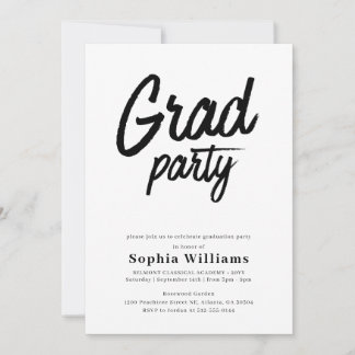 Invitation Fête de fin d'études de script tendance Graduation