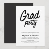 Invitation Fête de fin d'études de script tendance Graduation (Devant / Derrière)