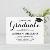 Invitation Fête de fin d'études de typographie moderne (Debout devant)