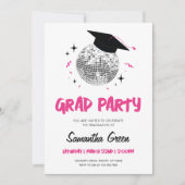 Invitation Fête de fin d'études Disco (Devant)