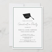 Invitation Fête de fin d'études Élégant Script Vert Grad 2026 (Devant)