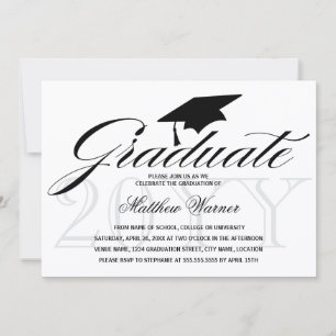 Invitation Fête de fin d'études élégante