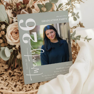 Invitation Fête de fin d'études élégante Twenty26 Photo