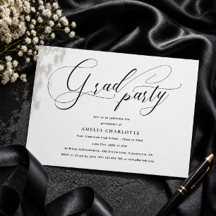 Invitation Fête de fin d'études en calligraphie de script noi