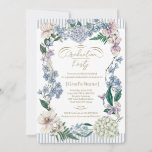 Invitation Fête de fin d'études florale