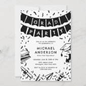 Invitation Fête de fin d'études Fun Doodle (Devant)