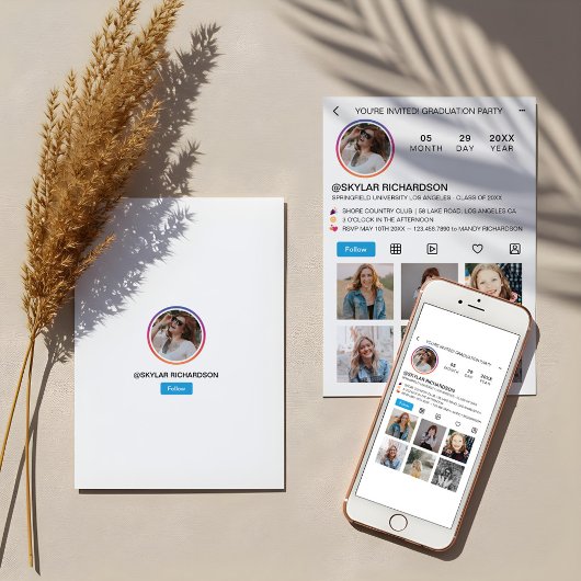 Invitation Fête de fin d'études Instagram Médias Sociaux Amus