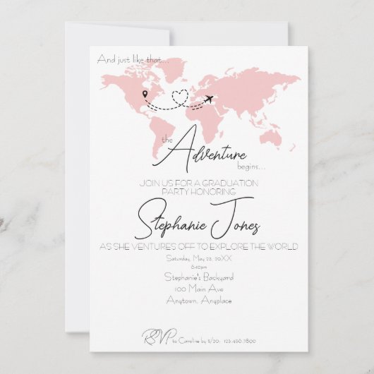 Invitation Fête de fin d'études : l'aventure commence (Devant)