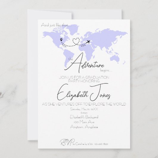 Invitation Fête de fin d'études : l'aventure commence (Devant)