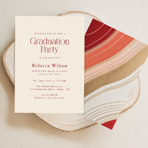 Invitation Fête de fin d'études minimaliste rétro moderne pou