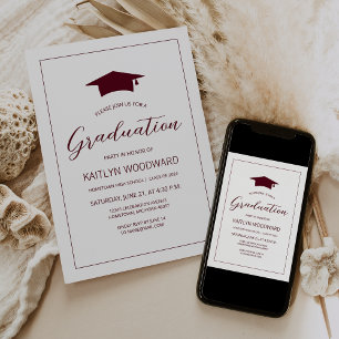 Invitation Fête de fin d'études moderne en Bourgogne 2026