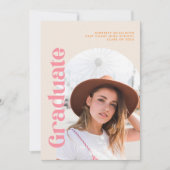 Invitation Fête de fin d'études Moderne Rétro Photo (Devant)