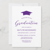 Invitation Fête de fin d'études moderne Violet 2026 (Devant)