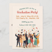 Invitation Fête de fin d'études modifiable (Devant / Derrière)