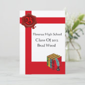 Invitation FÊTE DE FIN D'ÉTUDES, Monogramme de cire blanche r (Debout devant)