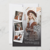 Invitation Fête de fin d'études Multi Photo QR Code Promo 202 (Devant)