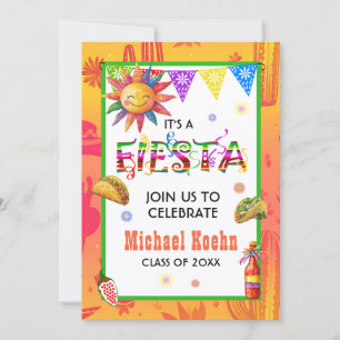 Invitation Fête de fin d'études Orale Fiesta