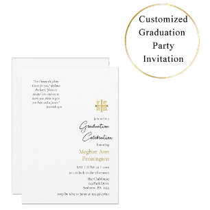 Invitation Fête de fin d'études orthodoxe 2026 chic et simple