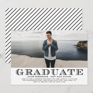 Invitation Fête de fin d'études photo avec typographie vintag