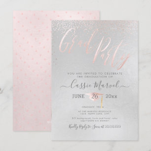 Invitation Fête de fin d'études PixDezines Iridescent Blush R