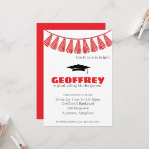 Invitation Fête de fin d'études pour enfants Coloré Maternell